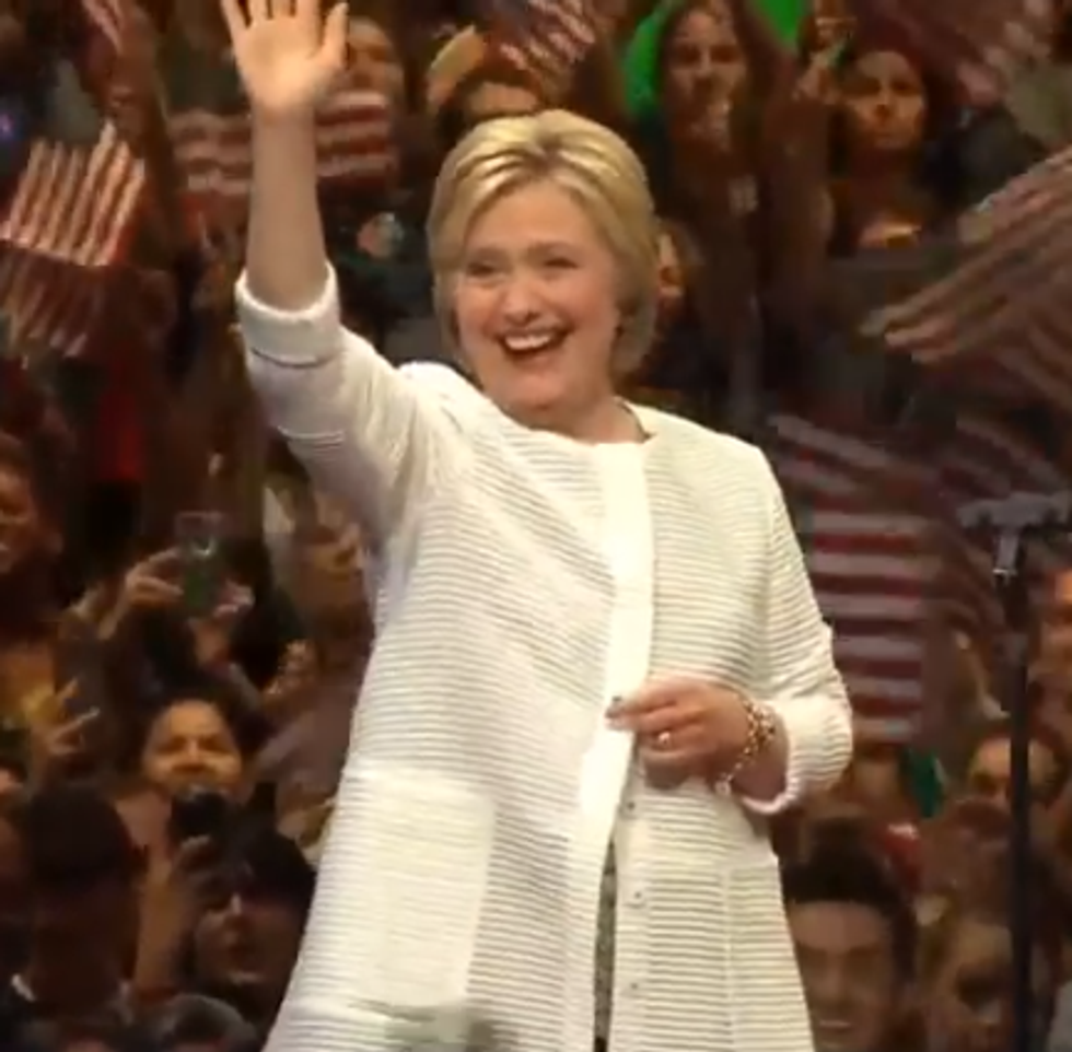 Hillary Clinton History Woman Preznit US America, Bernie Sanders GRRRR ARGH