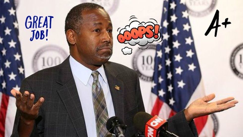 Ben Carson Brings Trademark Enthusiasm (A Nap) To Endorsement Of Donald Trump's 'Major Defects'