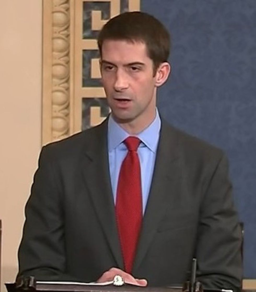 Tom Cotton Screwing Up The One Good Thing Congress Might've Done This Year