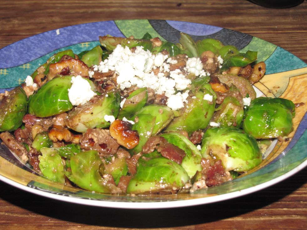 Eat Brussels Sprouts, Bacon And Bleu Cheese Salad Like An Adult, Stupid