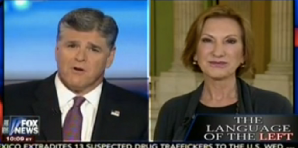 Sean Hannity Says Lying Liar Carly Fiorina Isn't Lying, We Can All Go Home Now