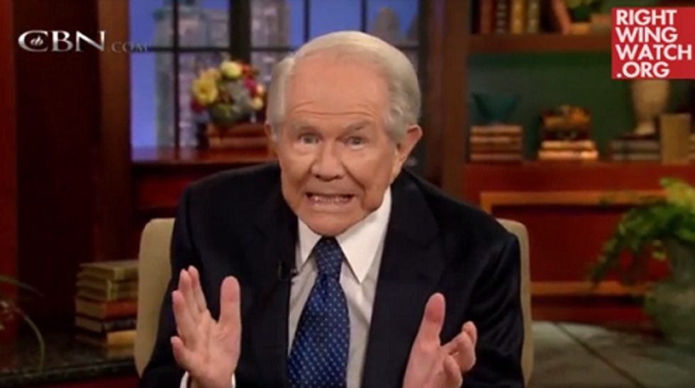 Pat Robertson Shows Grandma How To Shove Jesus Inside Her Grandkids