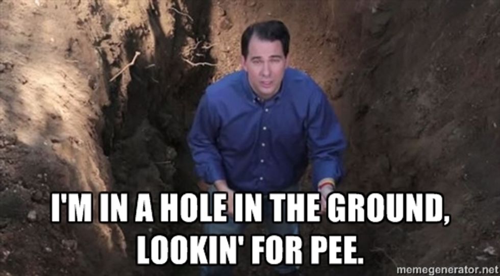 Scott Walker Literally Begging For Pee Now