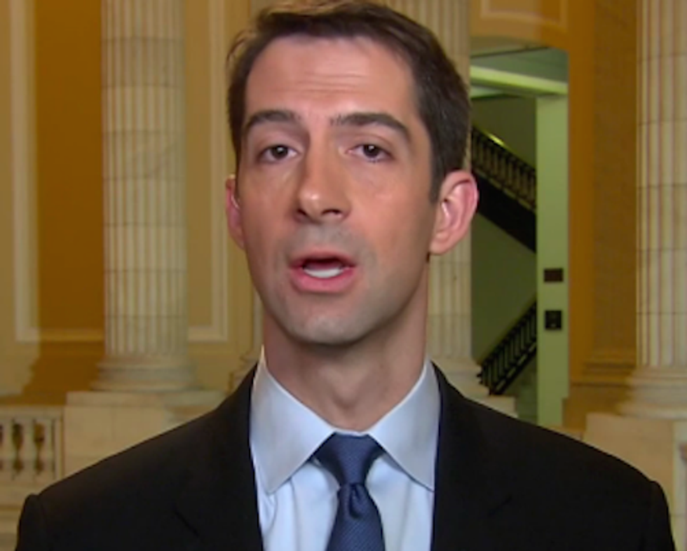 Sen. Tom Cotton's Iran Mash Note Not Working Out That Well For Him Actually