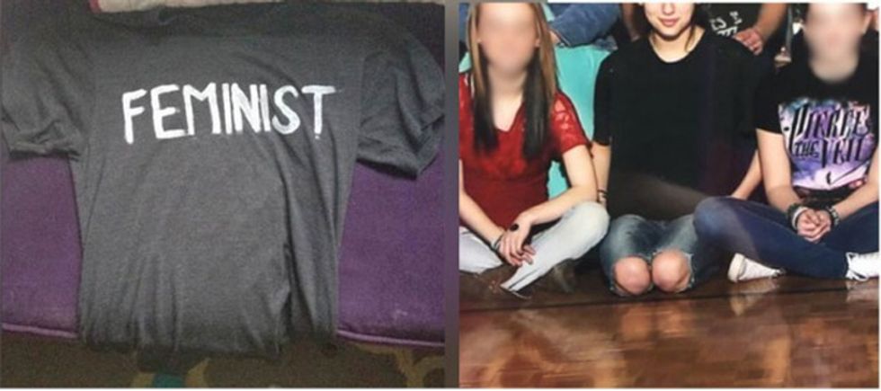 Eighth-Grader's Class Picture Photoshopped Because It Had F-Word On It ('Feminist')