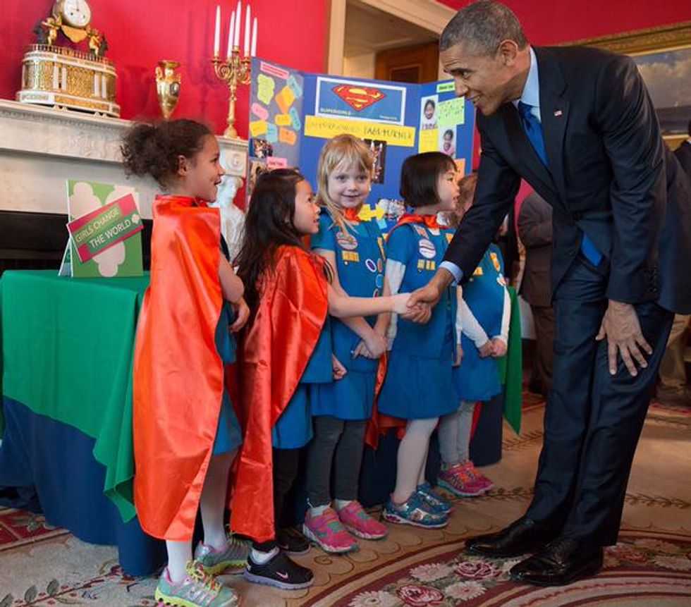 Girl Scouts Show Obama Science Projects He Did Not Build
