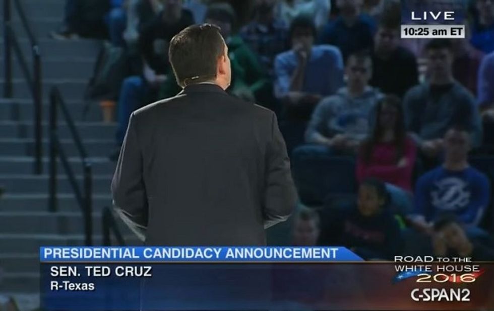 Ted Cruz Kicks Off Presidential Campaign, Wonkette Staffers Crying Through Orgasms