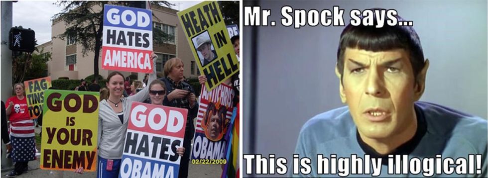 Westboro Baptists Beam Down To Wrong Coordinates, Miss Spock's Funeral