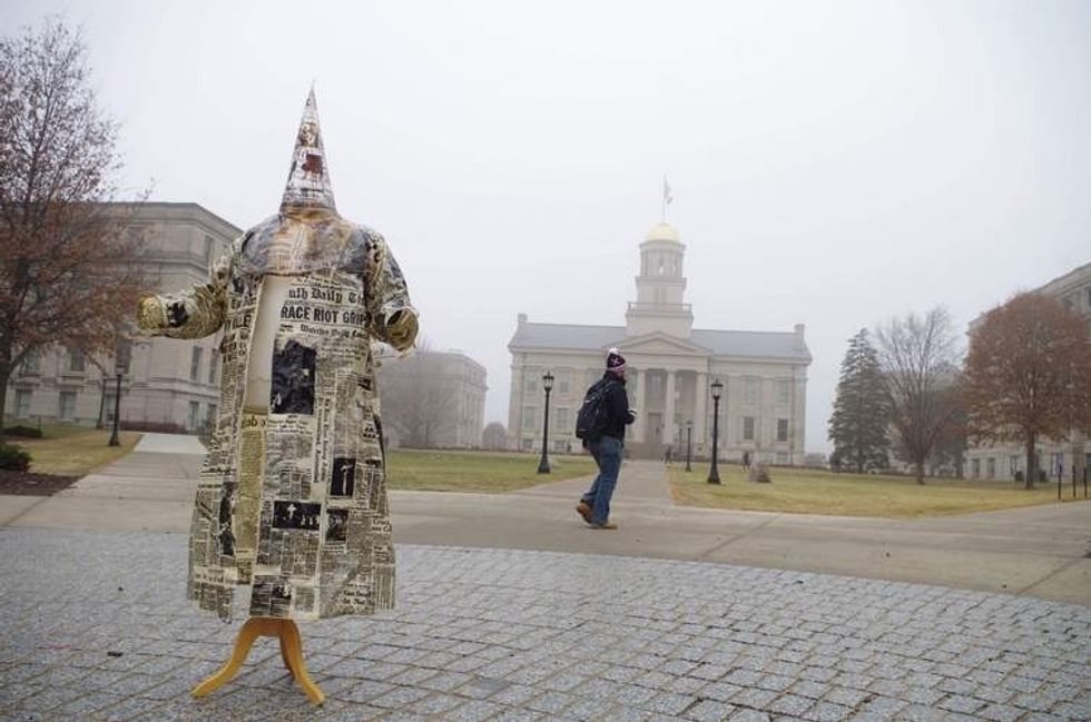 Poor Dears At U Of Iowa Terribly Upset By Anti-Racist Art Piece. Makeup Tests For Everyone!