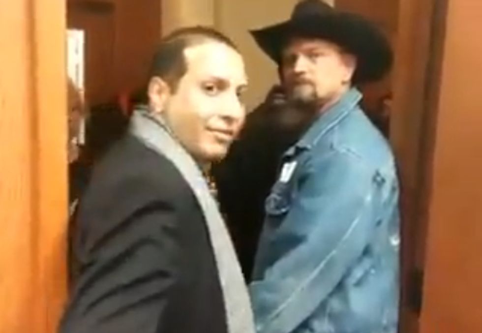 Open Carry Nuts Yell Nonsense At Texas State Rep, Because That Is Kind Of Their Thing
