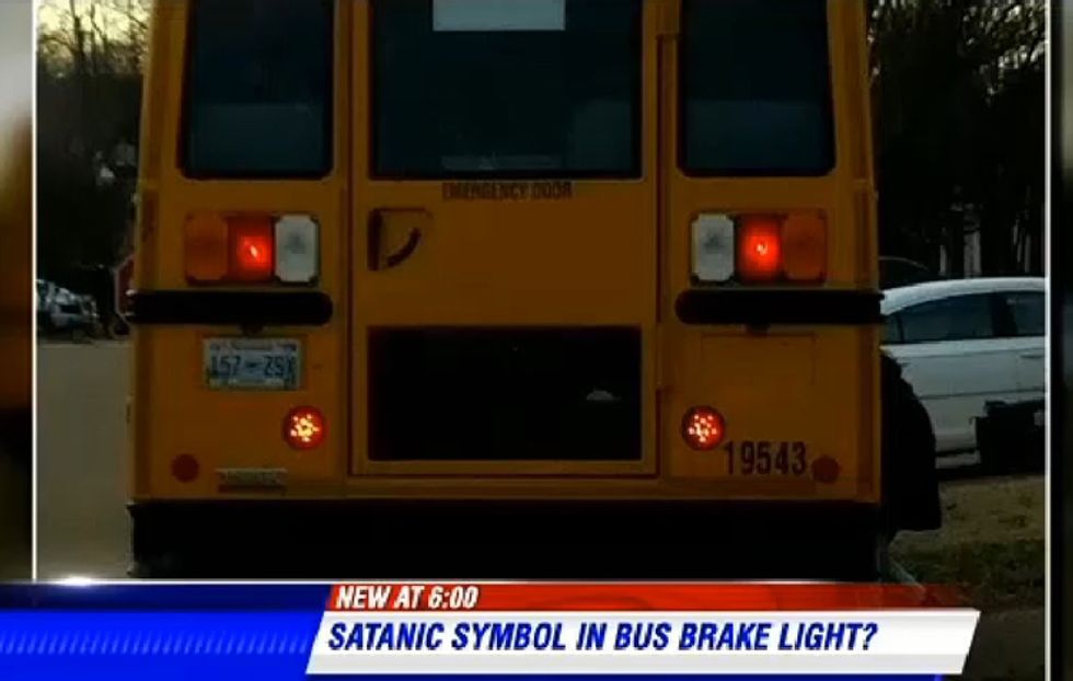 Nice Lady Sees Devil Symbol In School Bus Lights, Gets On TV