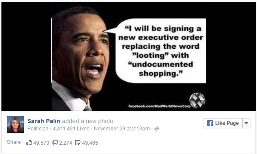 Sarah Palin Made A Funny About Ferguson