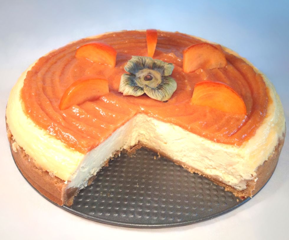 Cookie Crust Cheesecake with Persimmon Glaze. It's What's For Breakfast.