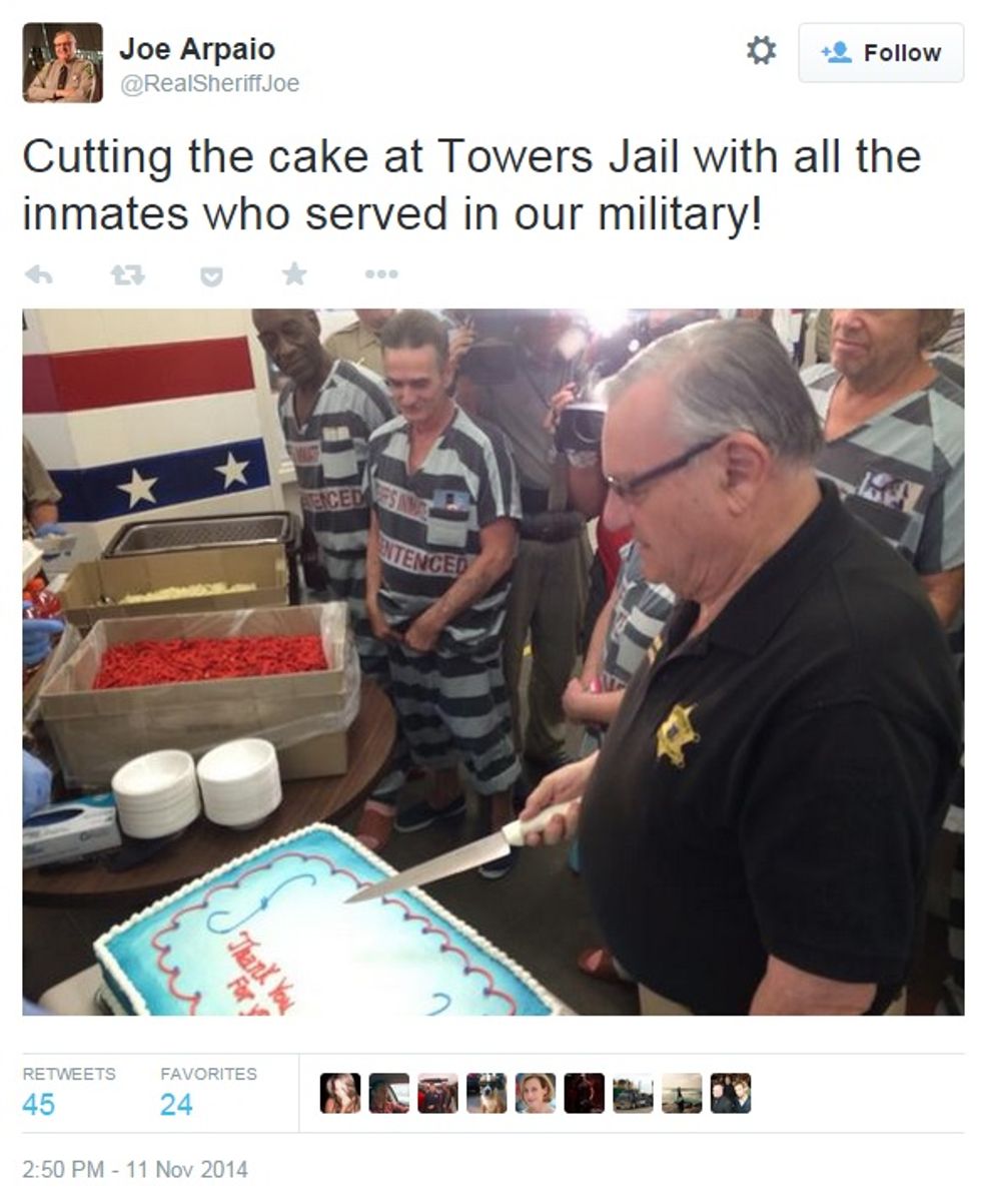 Sheriff Joe Arpaio: Veterans Day Sadface : ( Edition