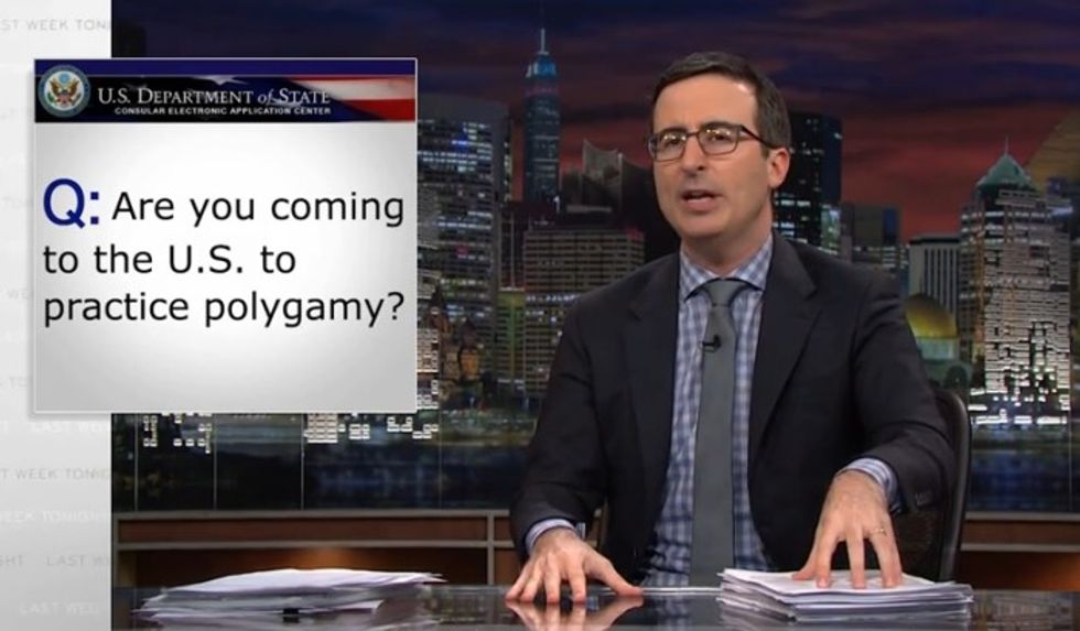 John Oliver: Congratulations, You Get To Come To America. Or Not. (Video)