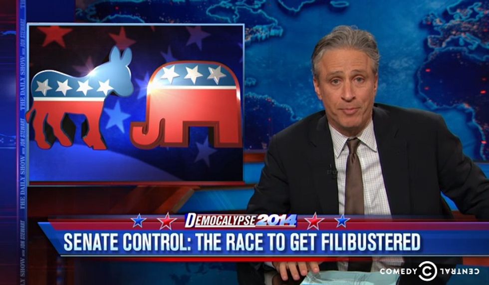 Jon Stewart Does Kegstands On The Senate. Eviscerates And Defenestrates Them Also Too