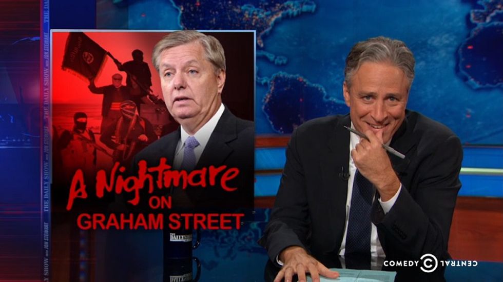 Jon Stewart: Lindsey Graham Still Panicked About Boogeymen Under His Bed (Video)