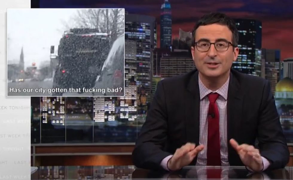 John Oliver Literally Lobs Tear Gas Canisters At Ferguson, Militarized Policing (Video)