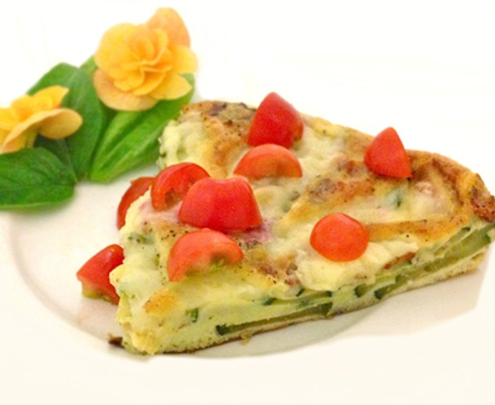 Zucchini Frittata: Right Now In A Hot Pan