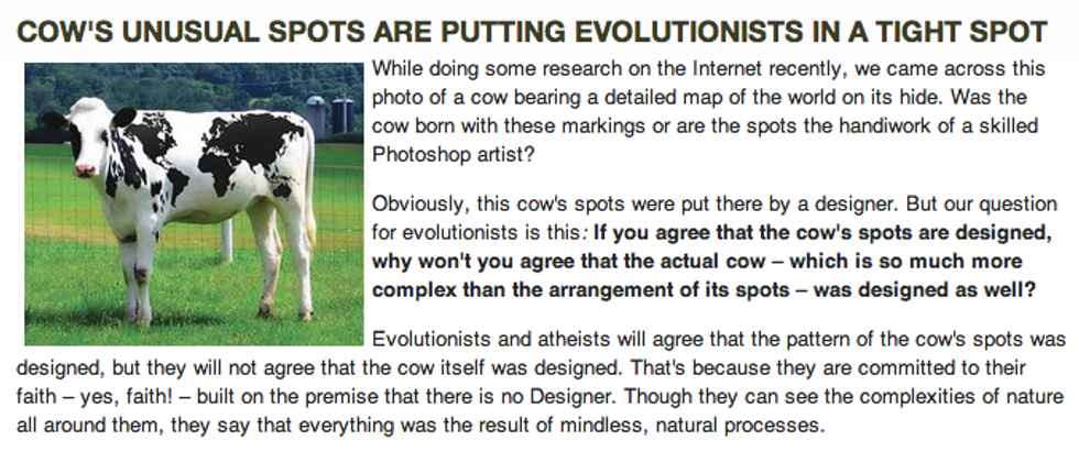 Photoshopped Cow With Map Of The World Proves Creationism Is Real