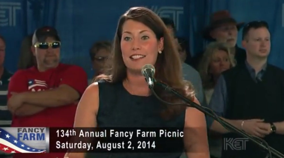 Alison Lundergan Grimes Calls Mitch McConnell A Useless Douche To Mitch McConnell's Face