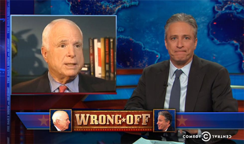 John McCain Said Jon Stewart Often 'Absolutely Wrong.' That May Have Been A Bad Idea (Video)