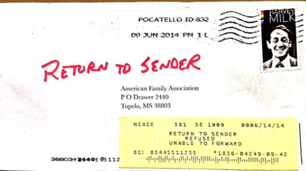 Exclusive: American Family Association Bravely Refuses To Touch Sodomite Postage Stamps Honoring Harvey Milk