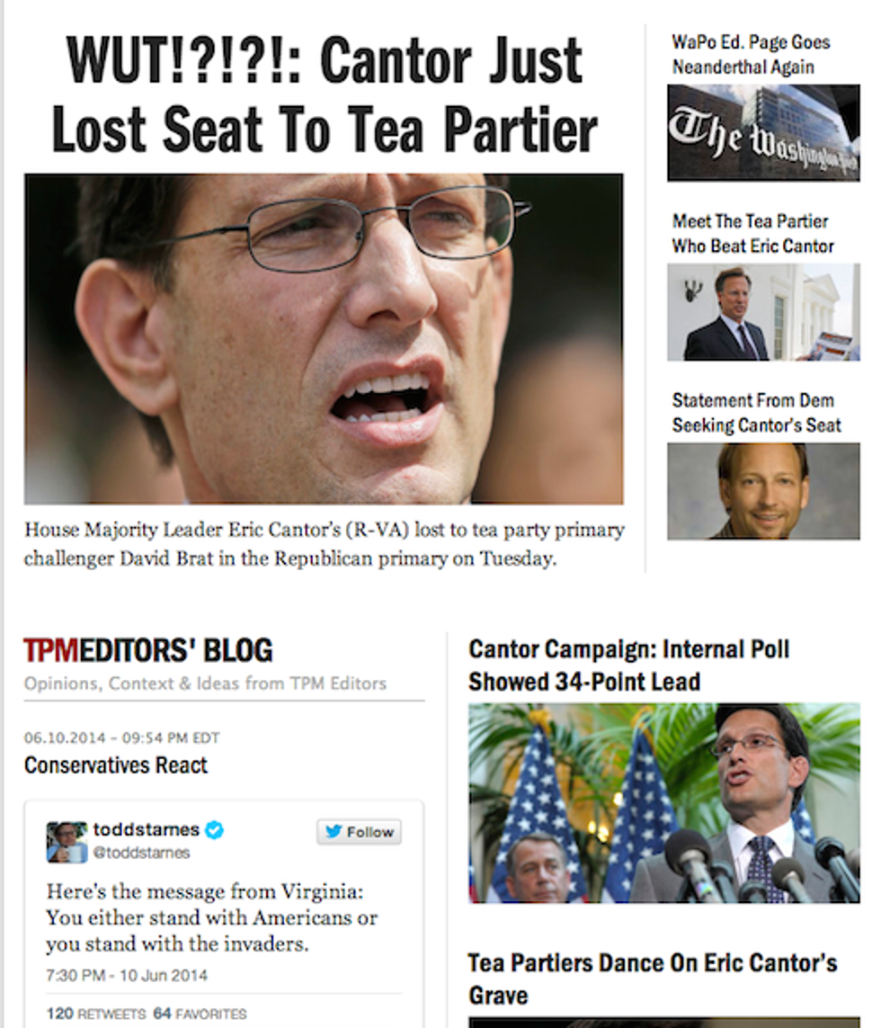 House Majority Leader Eric Cantor Lost His Primary And We Are Dead From Laughter