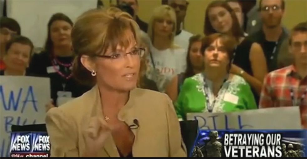 Sarah Palin Pretty Sure V.A. Hospitals Death Panel The Troops While Illegal Aliens Get Golden Bedpans