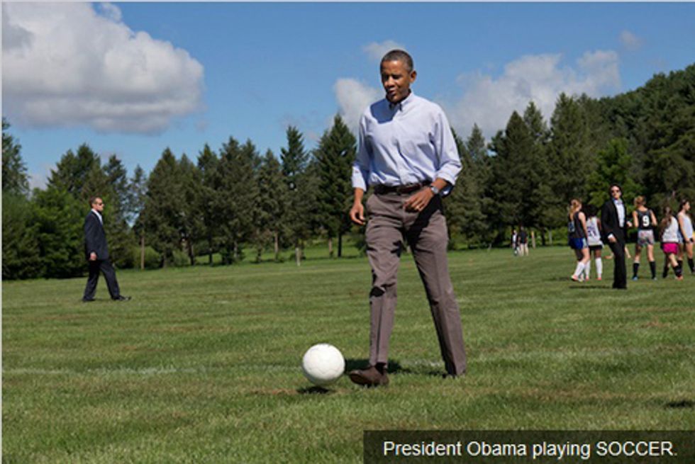 Figures. Obama, In Waffle Land, Calls Soccer 'Football.' INPEACH!