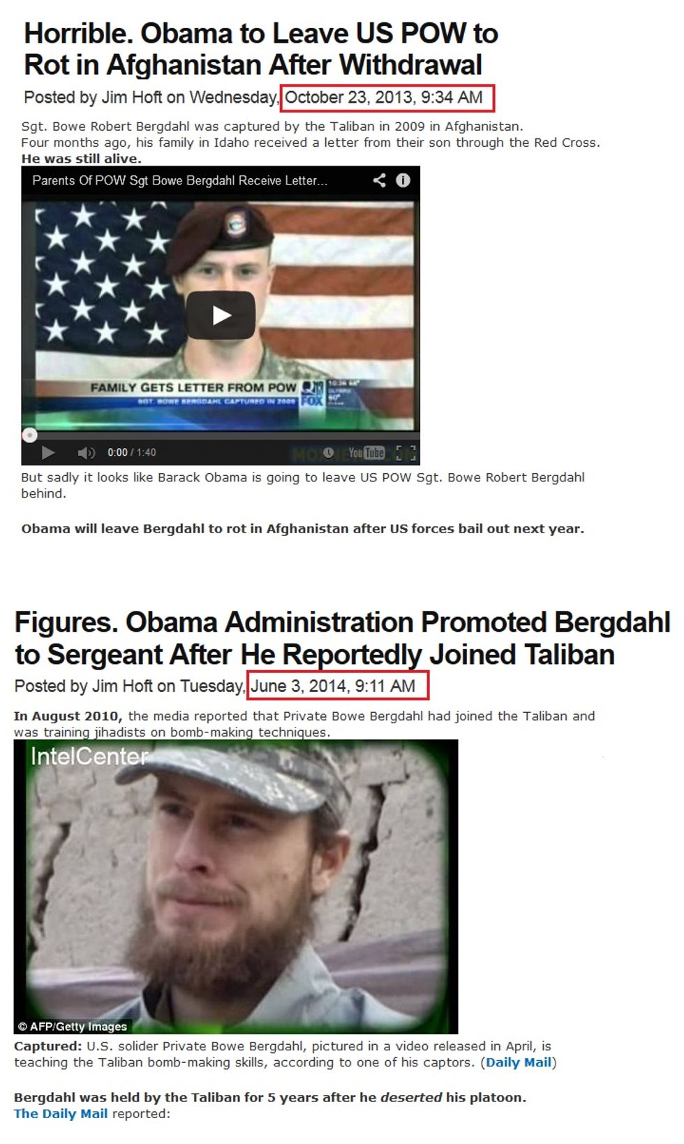 Figures: Stupidest Man On Internet Disgusted That Obama Would Abandon Bergdahl, Rescue Bergdahl