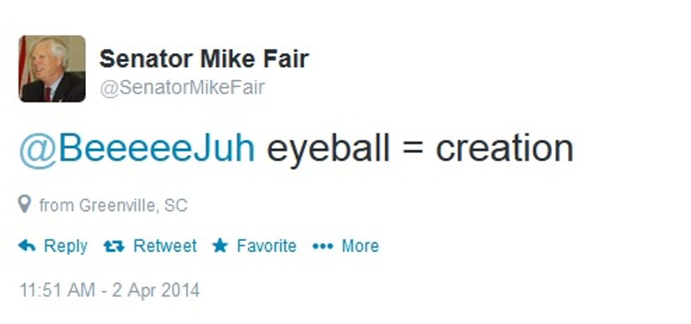 State Sen. Mike Fair, Leading Sh**muffin Candidate, Has More Fun Creationist Plans For SC Schools