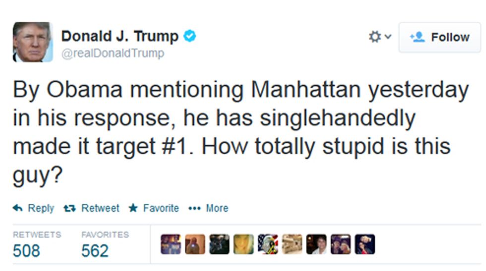Donald Trump Outraged That Barack Obama Has Revealed Existence Of NYC To Our Enemies