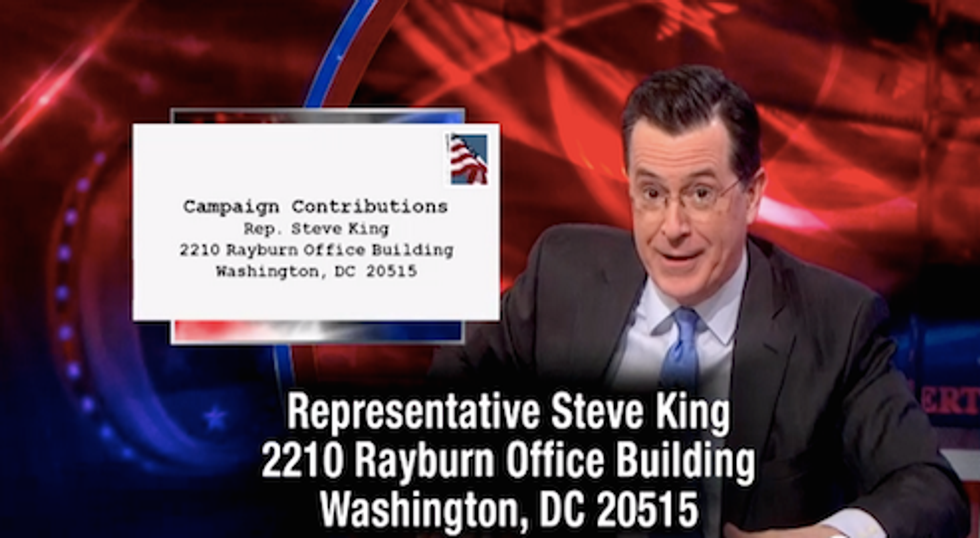 Stephen Colbert Has Plan To Help Congresscritter Steve King Figure Out If You're Really Gay: Send Hot Gay Pix
