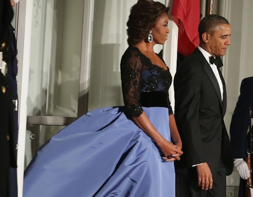 Michelle Malkin: Prissy Jerk Michelle Obama Wore A Ball Gown To State Dinner Like Some Kind Of Prissy Jerk