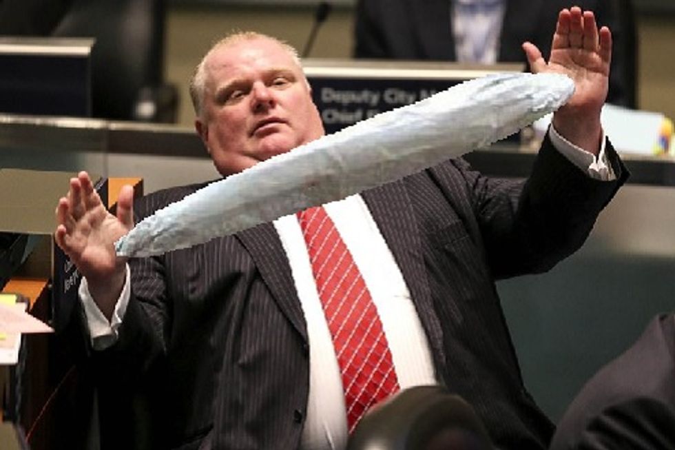 Rob Ford Briefly Calls For Pot Legalization, Walks It Back, Trips Over End Table, Falls Asleep On Floor