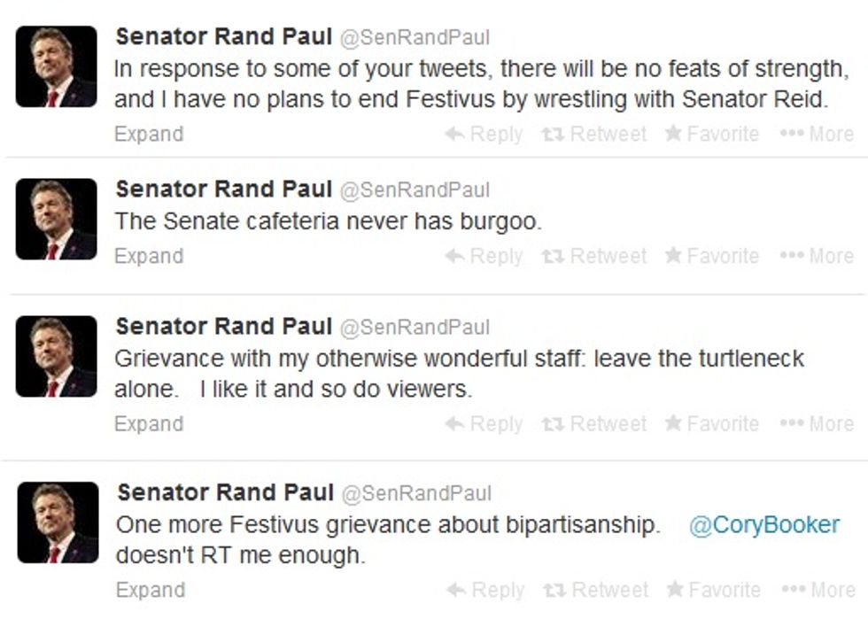 Rand Paul Wars On Christmas With Festivus Grievance Tweets