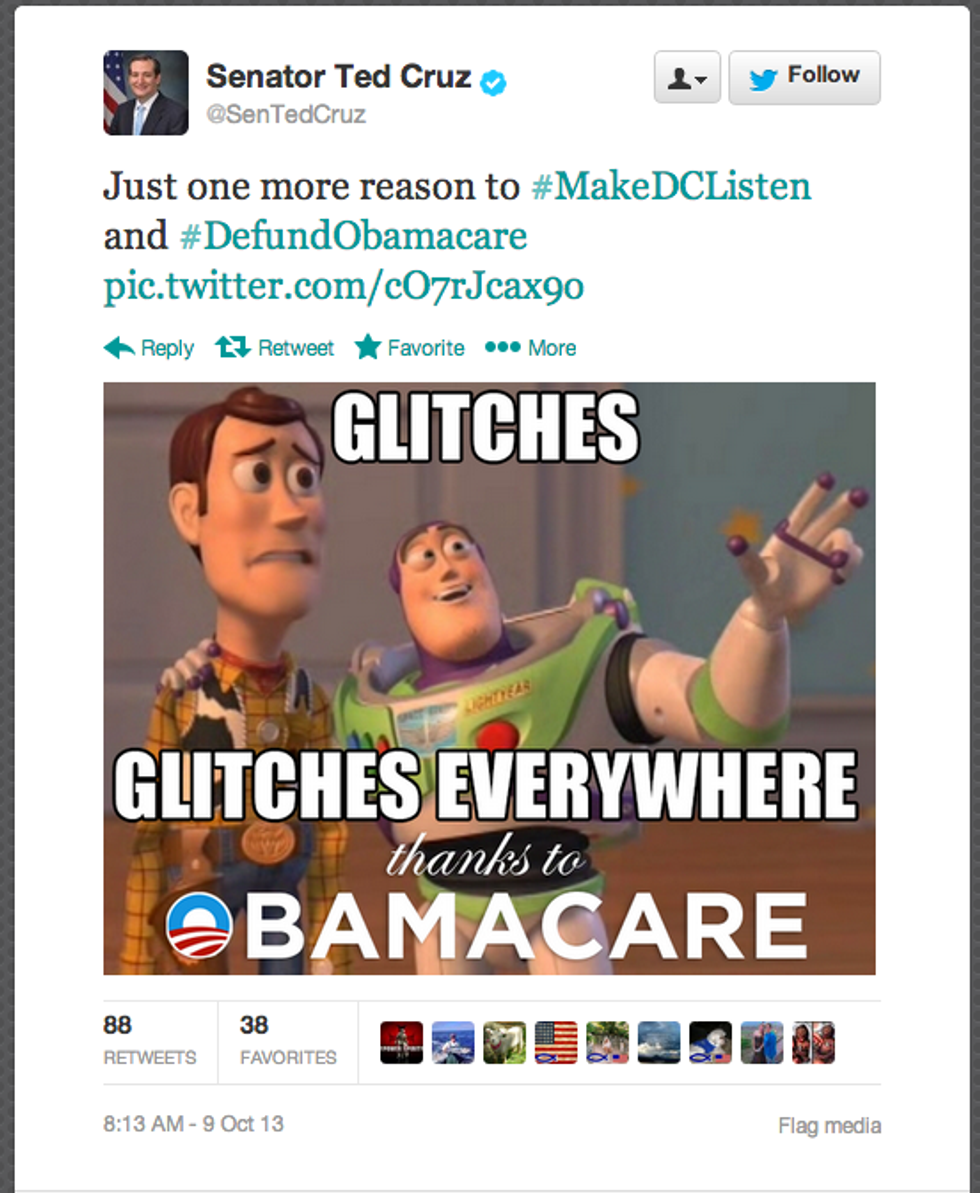 Ted Cruz's Insane Jihad On U.S. Government Totally Validated By This One Meme He Saw