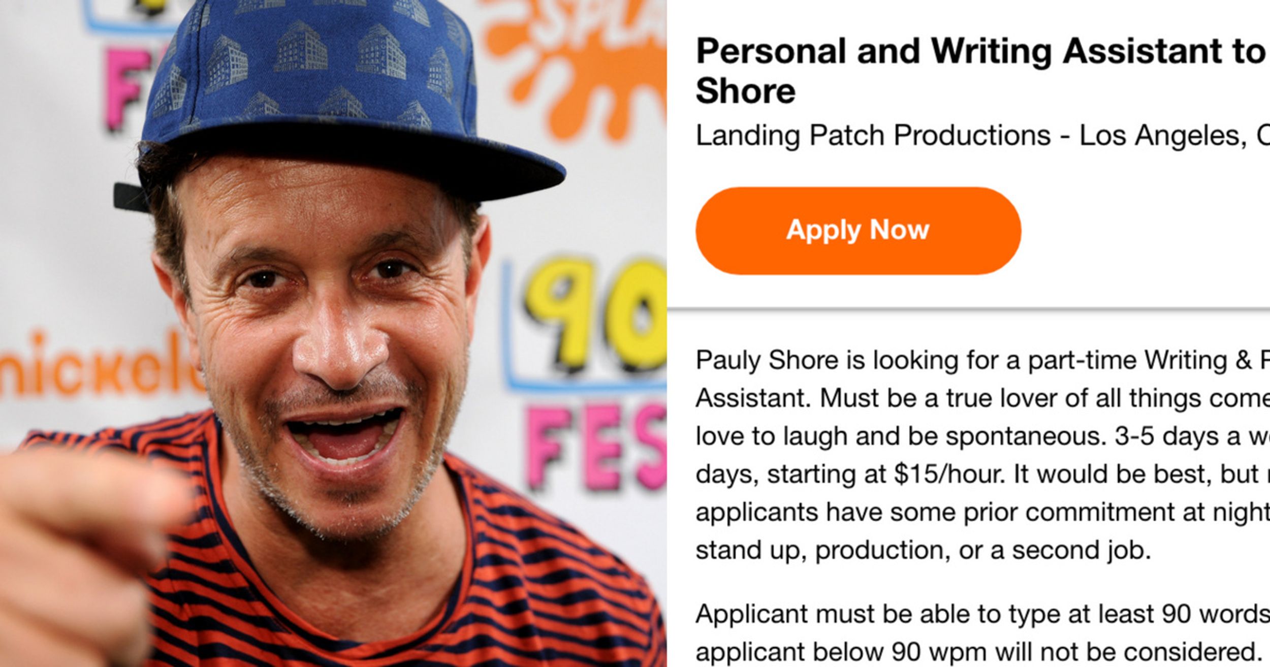 Beloved '90s Star Pauly Shore Is Looking for a Personal Assistant—& Color Us Intrigued