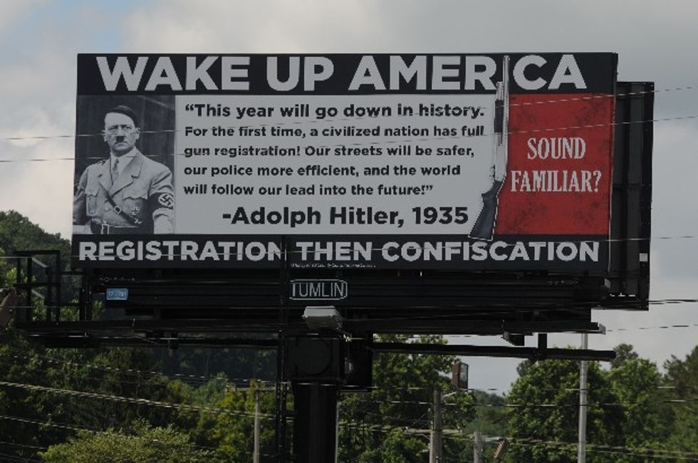 Smug Idiots Get Pretty Much Everything Wrong In Stupid 'Gun Control Is Hitler' Billboard