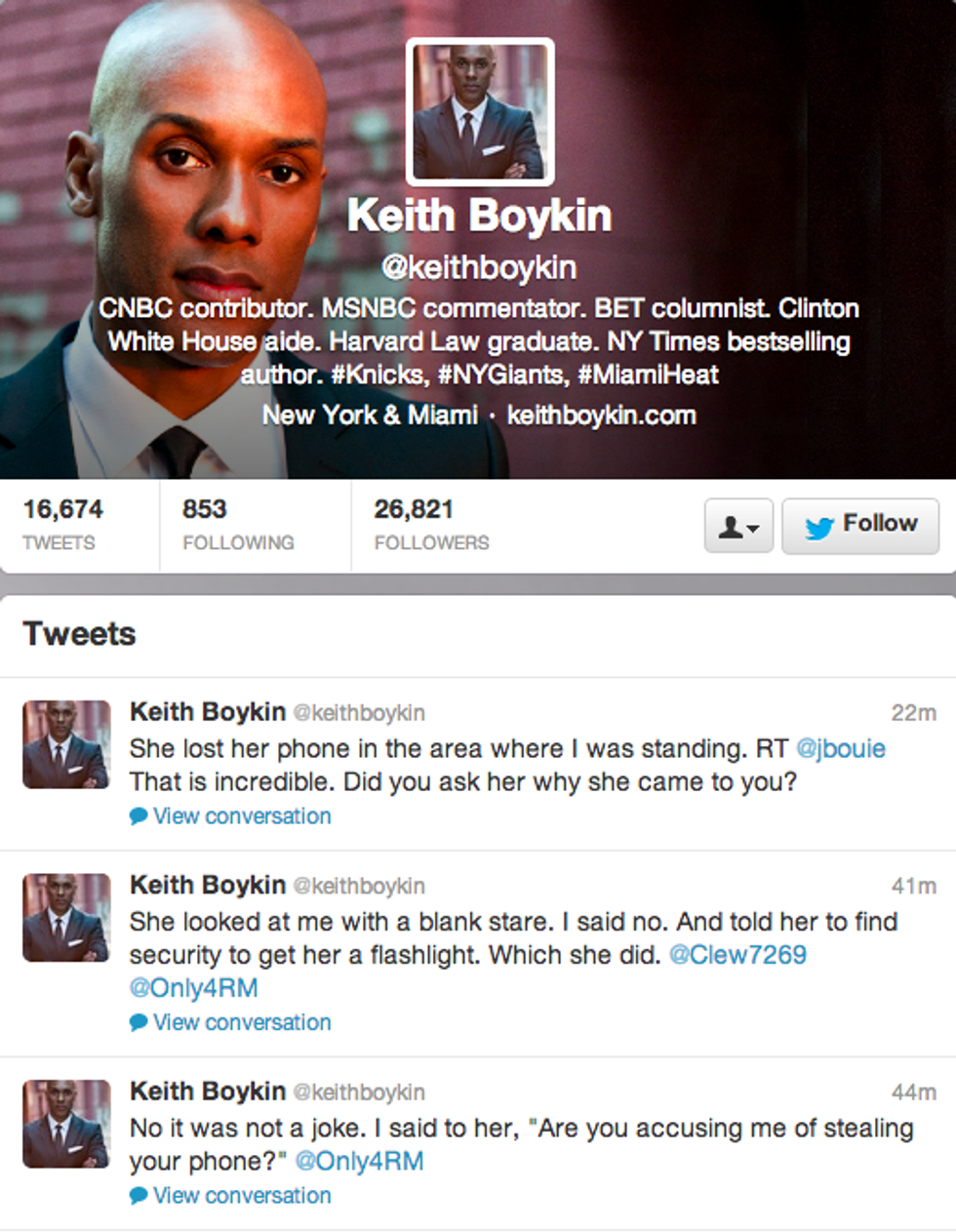 Why Did Black TV Pundit, Best-Selling Author And Former White House Aide Keith Boykin Steal That White Lady's Phone?