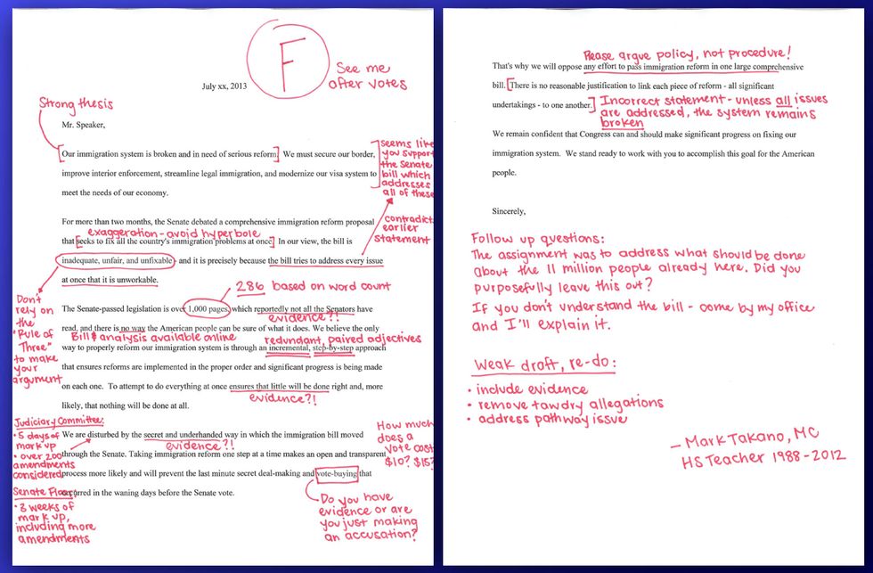 Rep. Mark Takano Lives Out Every Teacher's Fantasy, Gives 'F' To House GOP's Dumb Writing