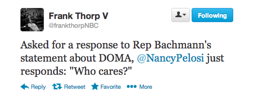 Nancy Pelosi Laughs At Michele Bachmann's Tears, And Probably Her Marriage