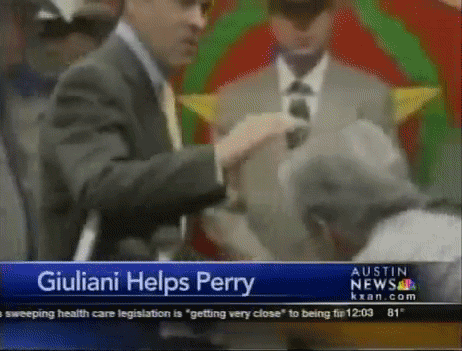 Watch Rick Perry Sensually Rub This Random Guy's Scalp