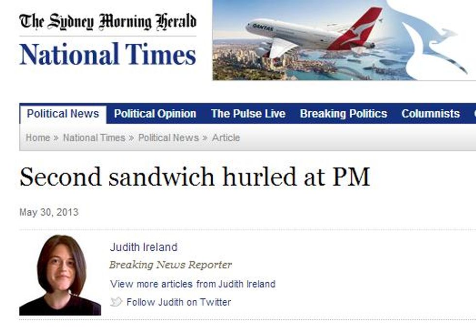 Australian Prime Minister's Sandwich Woes Generate Best Headline Of 2013