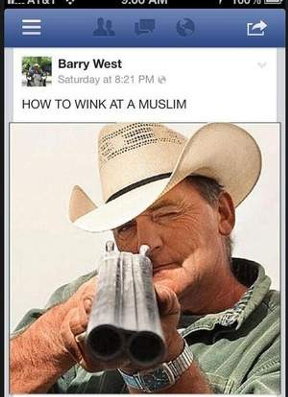 Tennessee Politician Feels Unfairly Criticized For Innocent Let's-Point-Guns-At-Muslims Message