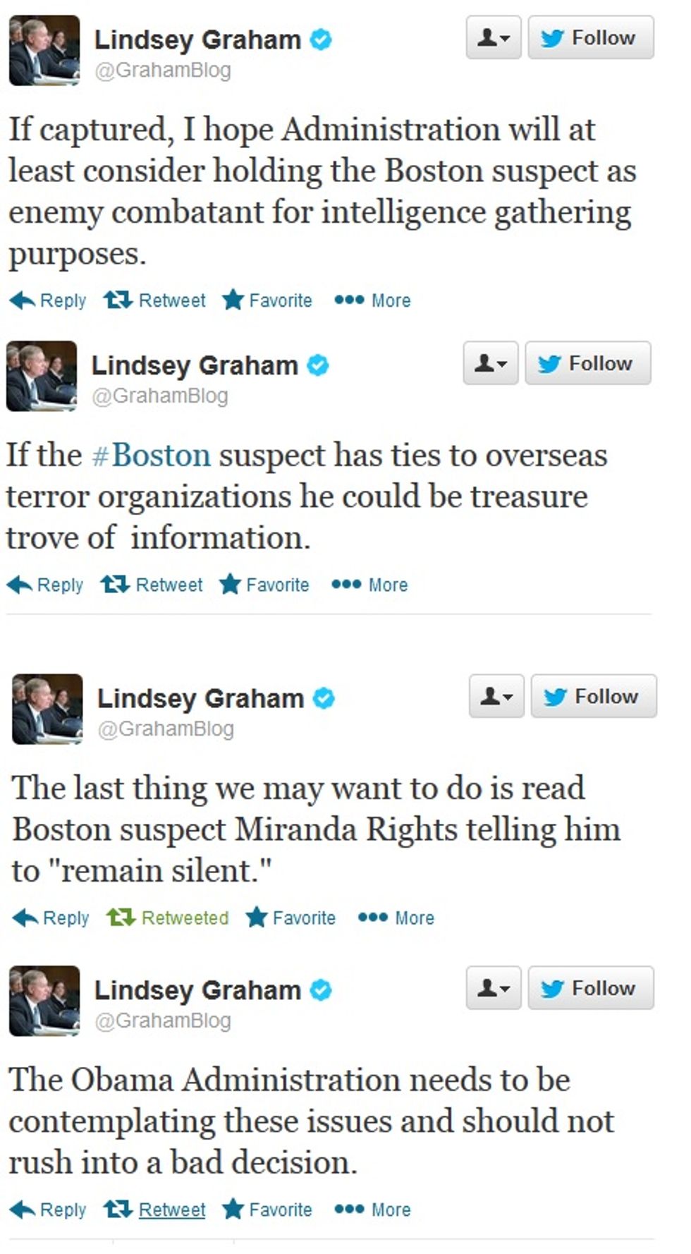 Lindsey Graham Does Not Care For Stupid Constitutional Rights If Bad People Get To Have Them