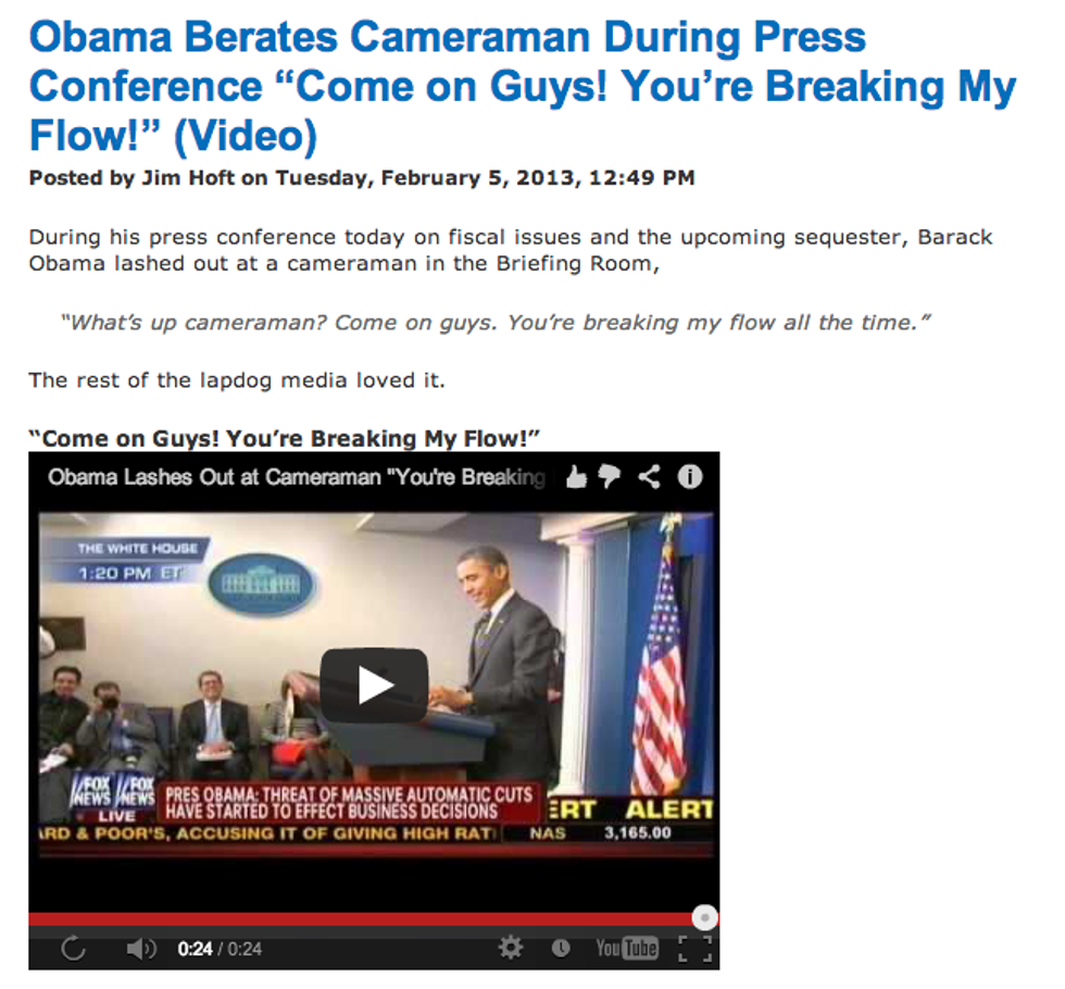 Internet's Stupidest Man Cannot Believe The Nerve On This Obama, Yelling At All The Cameramen Like That