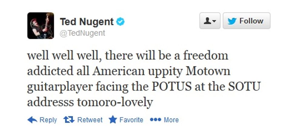 Nugent To Attend State Of The Union; Living Will Envy The Dead
