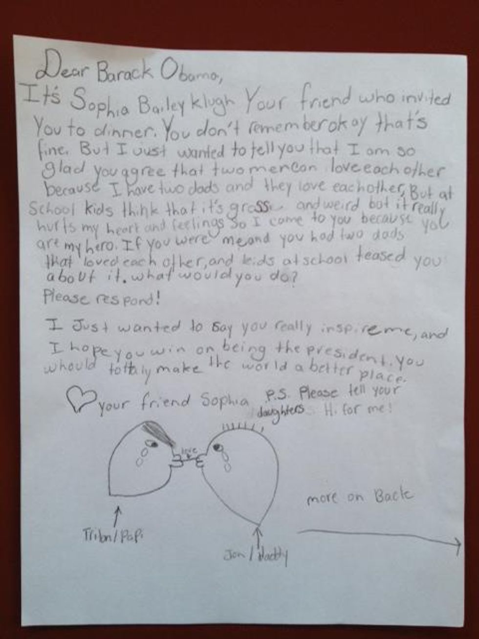 Obama Sends Letter To Girl Who Wrote To Him About Her Two Dads That Will Not Make You Cry At All